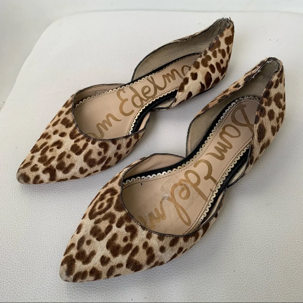 Sam Edelman Leopard Print Calf Hair Rodney D'orsay Slip On Flats